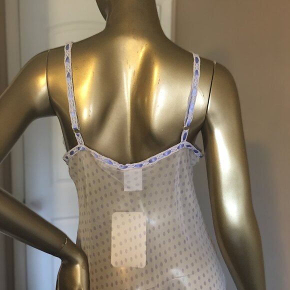 MARY GREEN Sheer Silk Lavender Polka Dot Nightgown  ၄၃   NEW WITH TAGS! - Picture 8 of 13